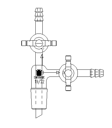 A121922,液體或氣體轉(zhuǎn)移接頭,具2mm四氟節(jié)門,19/22