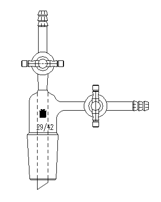 A122942,液體或氣體轉(zhuǎn)移接頭,具2mm四氟節(jié)門,29/42