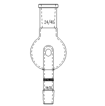 A232419,防濺球,具砂板,上磨口:24/40,下磨口:19/22,100ml