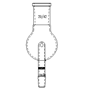 A232914,防濺球,具砂板,上磨口:29/42,下磨口:14/20,100ml