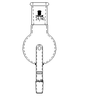 A242414,防濺球,具孔玻板,上磨口:24/40,下磨口:14/20,100ml