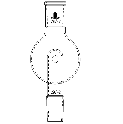A608250,防濺球,具回流孔,上磨口:29/42,下磨口:29/42,250ml