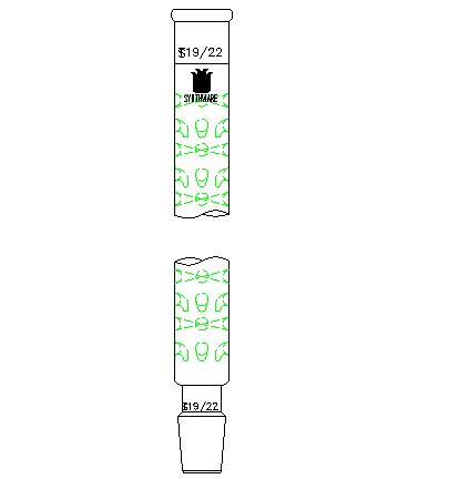 C101922 垂刺分餾柱 垂刺長(zhǎng)度120 上磨口19/22 下磨口19/22