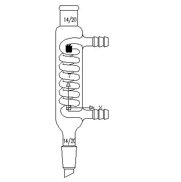 C121100,蛇型冷凝器,14/20,有效長度:100mm,φ8mm小咀