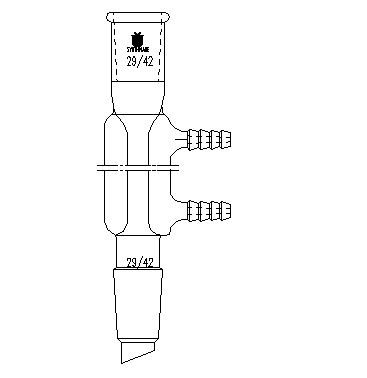 C205100,直型冷凝器,29/42,有效長度:100mm,φ10mm小咀