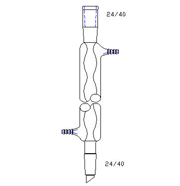 C251200,球型冷凝器,24/40,有效長度:200mm,φ10mm小咀