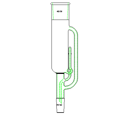 E104529 脂肪提取器,主管外徑50mm，總高322mm 上磨口45/50 下磨口29/42