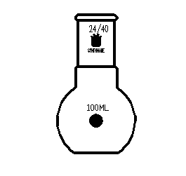 F124100,平底燒瓶,磨口:24/40,100ml