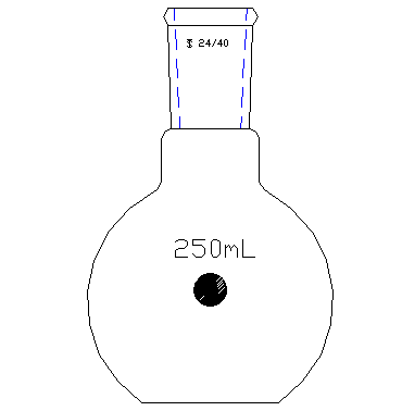 F124250,平底燒瓶,磨口:24/40,250ml