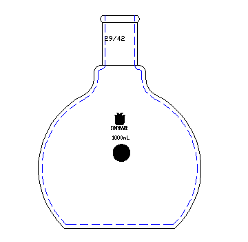 F128000,平底燒瓶,磨口:29/42,1000ml