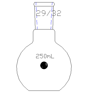 F128250,平底燒瓶,磨口:29/42,250ml