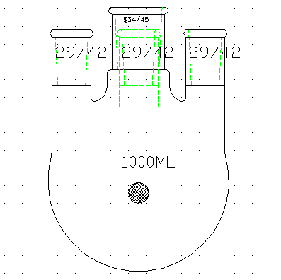 F21381L 直四口瓶 容量(mL)1000 主口34/45 側(cè)口29/42 前口29/42