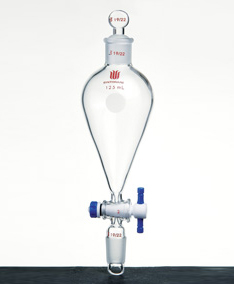 F451100A,分液漏斗,上下磨口:14/20,2mm,玻璃塞子,100ml