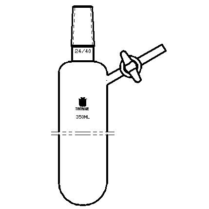 F694350,反應(yīng)管,外磨口24/40,玻璃節(jié)門,350ml