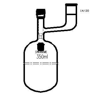 F761350,溶劑儲存瓶,具內(nèi)磨口,14/20,350ml,4mm高真空閥,管外徑*長度70mm*140mm