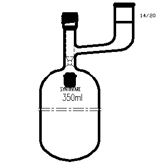 F761358,溶劑儲存瓶,具內(nèi)磨口,14/20,350ml,8mm高真空閥,管外徑*長度70mm*140mm