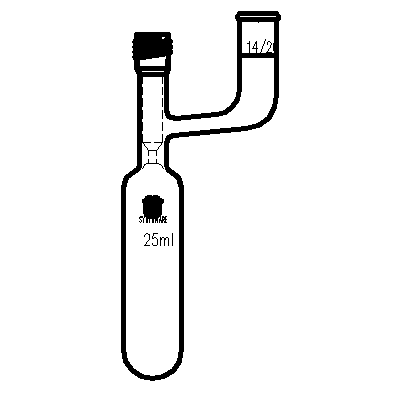 F761425,溶劑儲存瓶,具內(nèi)磨口,14/20,25ml,4mm高真空閥,管外徑*長度26mm*100mm