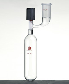 F764100,溶劑儲存瓶，具內(nèi)磨口,24/40,100ml,4mm高真空閥,管外徑*長度40mm*140mm