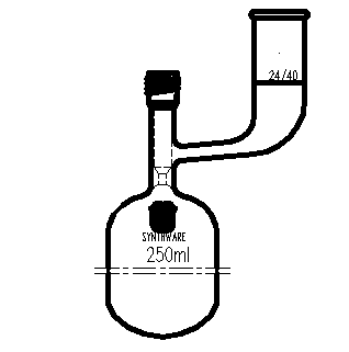F764258,溶劑儲存瓶，具內(nèi)磨口,24/40,250ml,8mm高真空閥,管外徑*長度60mm*140mm