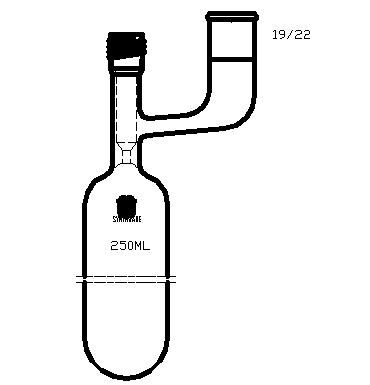 F769250,溶劑儲存瓶，具內(nèi)磨口,19/22,250ml,4mm高真空閥,管外徑*長度60mm*140mm