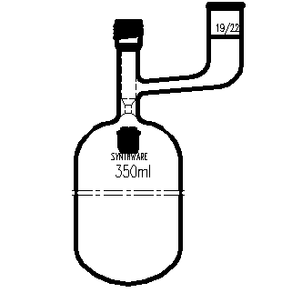 F769350,溶劑儲存瓶，具內(nèi)磨口,19/22,350ml,4mm高真空閥,管外徑*長度70mm*140mm