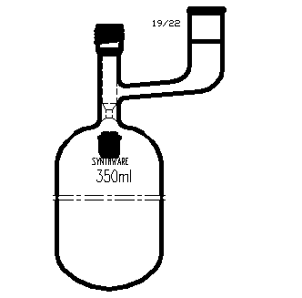 F769358,溶劑儲(chǔ)存瓶，具內(nèi)磨口,19/22,350ml,8mm高真空閥,管外徑*長(zhǎng)度70mm*140mm