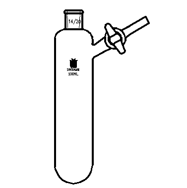 F891100,反應(yīng)管,內(nèi)磨口14/20,具2mm玻璃節(jié)門,100ml