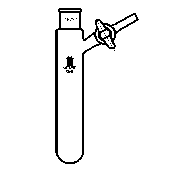 F891950,反應(yīng)管,內(nèi)磨口19/22,具2mm玻璃節(jié)門,50ml