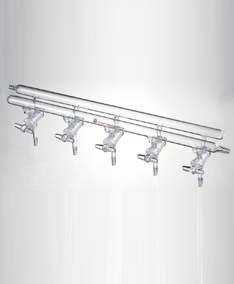 M240003,雙排管真空氣體分配器，實心玻璃節(jié)門,3,300mm,2小咀,右前左后