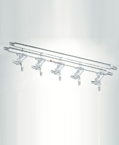 M250003,雙排管真空氣體分配器，實心玻璃節(jié)門,3,300mm,4小咀