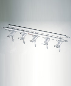 M280003 雙排管真空氣體分配器（實心節(jié)門塞） 節(jié)門組數(shù)3 總長度(mm)300