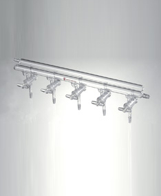 M401005 雙排管真空氣體分配器（空心節(jié)門塞） 節(jié)門組數(shù)5 總長度(mm)450