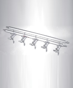 M411004 雙排管真空氣體分配器（空心節(jié)門塞） 節(jié)門組數(shù)4 總長度(mm)375