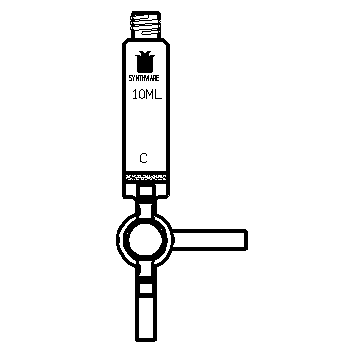 P130010C,多肽固相合成管,T型四氟節(jié)門,10ml,14#,G2